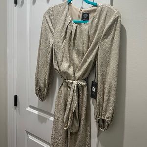 Vince Camuto  leopard print gold shimmer dress